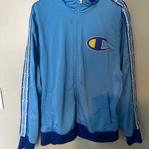 Champion light blue long sleeve zip up size:L